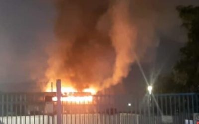 Angolo Terme, incendio nella notte in un’azienda nella zona artigianale